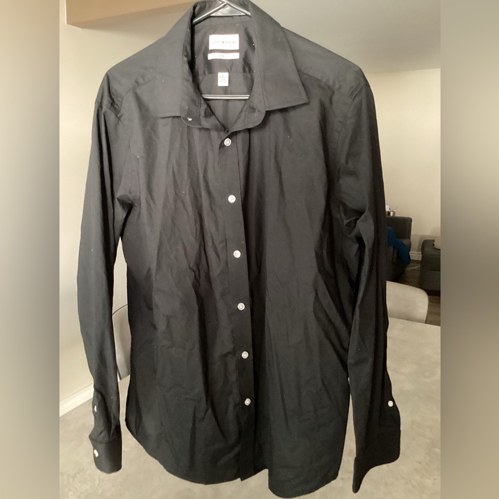 NWOT LUCKY black long sleeve dress shirt